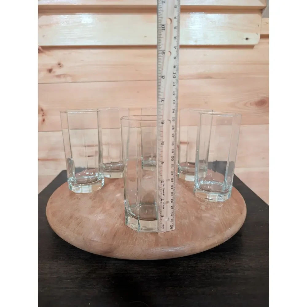 Arcoroc Octime Clear Highball Tumblers Set of 6 France Geometric Glasses